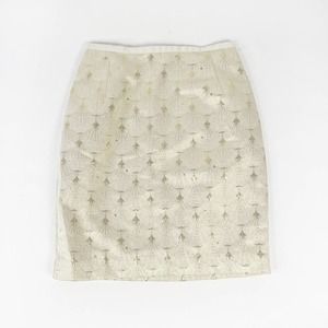 H&M gold white art deco celestial mermaid seashell metallic mini skirt size 4